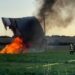 Landungsversuch missglückt: Heißluftballon fliegt in Leitung und gerät in Brand